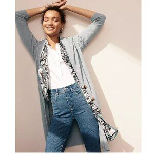 Ann Taylor Ribbed Boyfriend Cardigan Dusty Blue Size XL